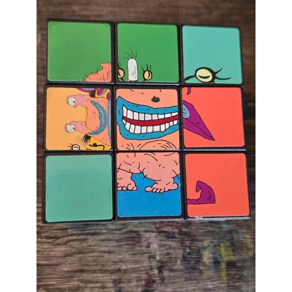 Vintage 90s Nick Box Ah! Real Monsters Rubik's Cube Puzzle Toy
